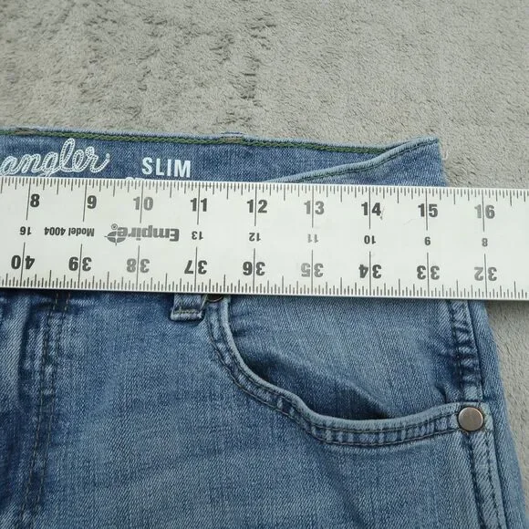 Wrangler Retro Jeans Mens Fits 30x32 (No Tag) Blue Slim Straight Stretch Denim - Picture 5 of 16